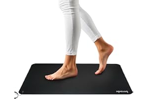 HOMELUVO Grounding Mat Earthing Pad - Earth Grounded Sleep Bed Pad - Ground Chair Desk Mat for Feet Body Yoga Improve Sleeping (16" x 27")
