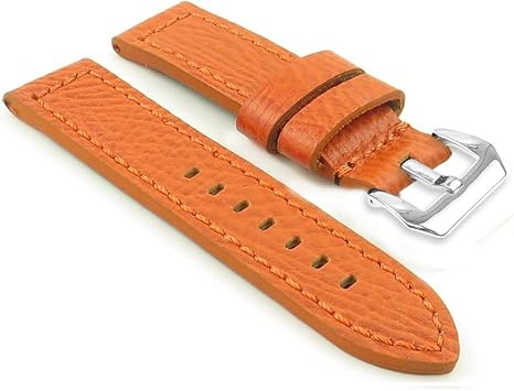 orange leather watch strap