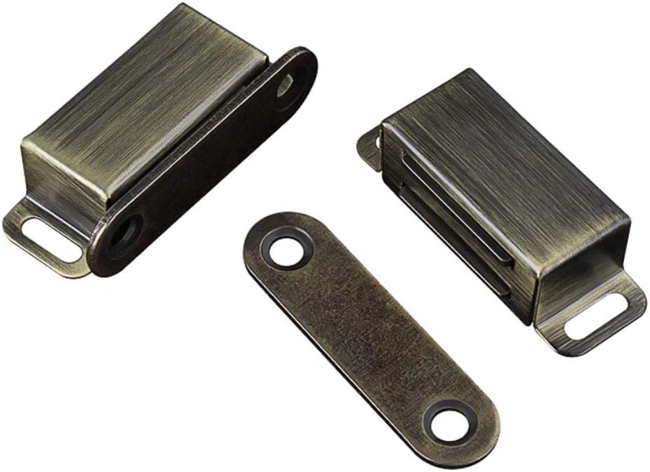 Cabinet Door Catch with Strong Magnetic, 1.2mm Thickness Furniture Latch 10 lbs, Bronze (Pack of 2)