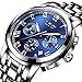 Watch,Mens Watches,Mens Luxury Fashion Stainless Steel Casual Waterproof Chronograph Quartz Wrist Watch