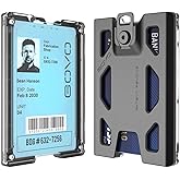 GOVO T4 Badge Holder No-Clip Version - Durable Polycarbonate ID Card Holder Holds 1 to 4 Cards (Black)