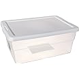 Sterilite 16 Quart Basic Clear Storage Box with White Lid (Pack of 2)