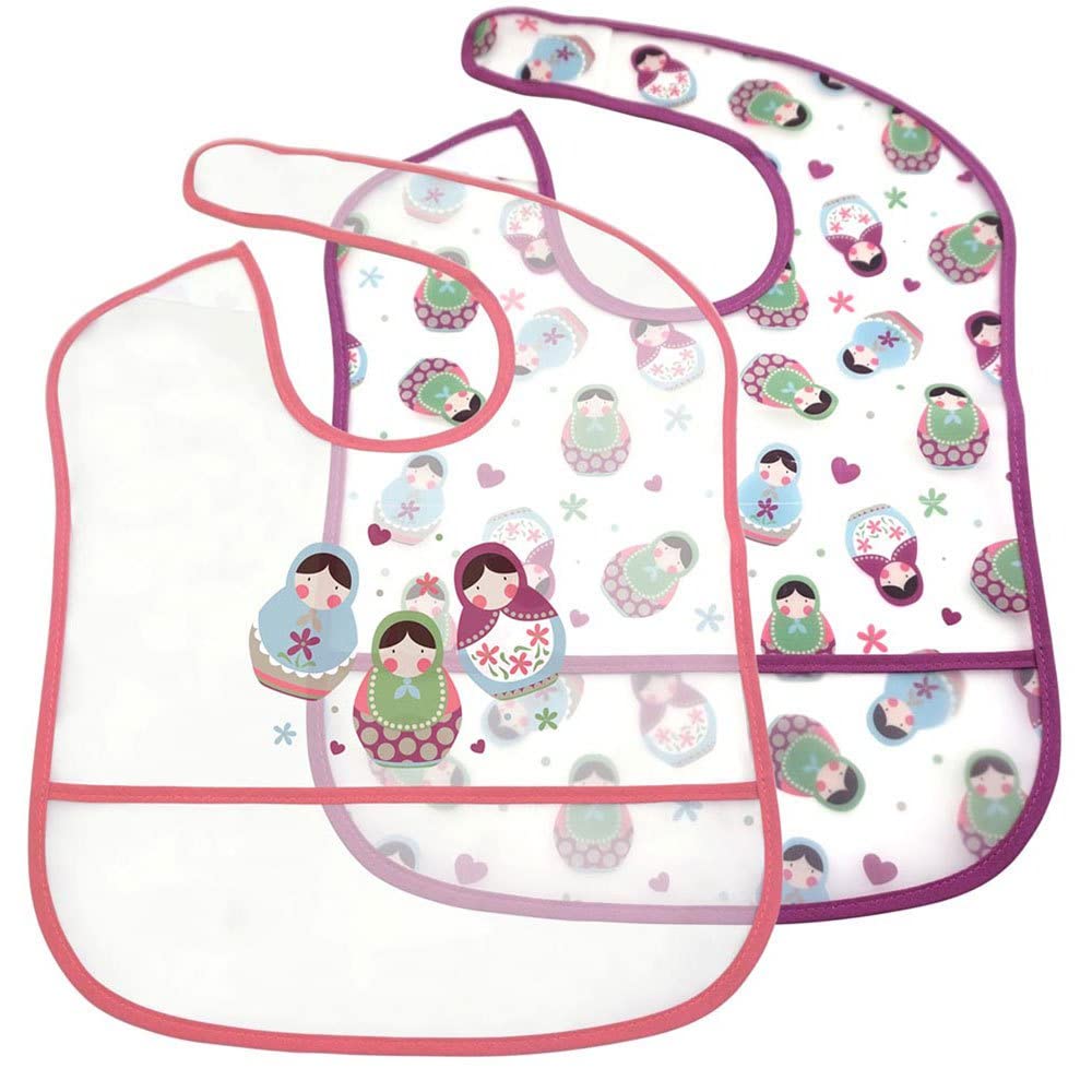 Olmitos – Pack of 2 Vinyl Bibs Matrioska Peva