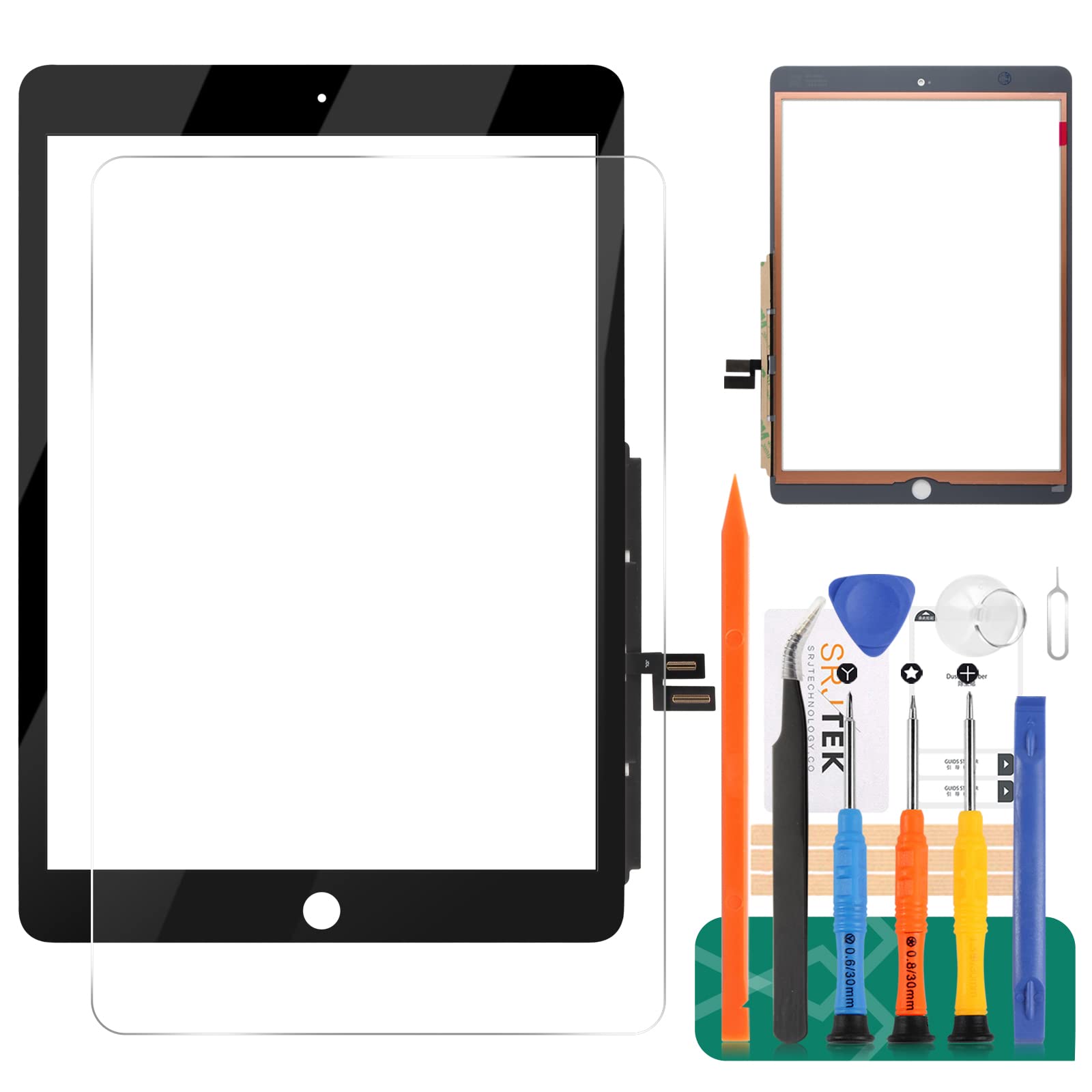 For iPad 7 7th Gen Touch Screen For iPad 8 8th Gen Screen Replacement For iPad 10.2 2019 Digitizer A2197 A2200 A2198 A2232 10.2 2020 A2428 A2429 A2270 A2430 Without Home Button (Black)