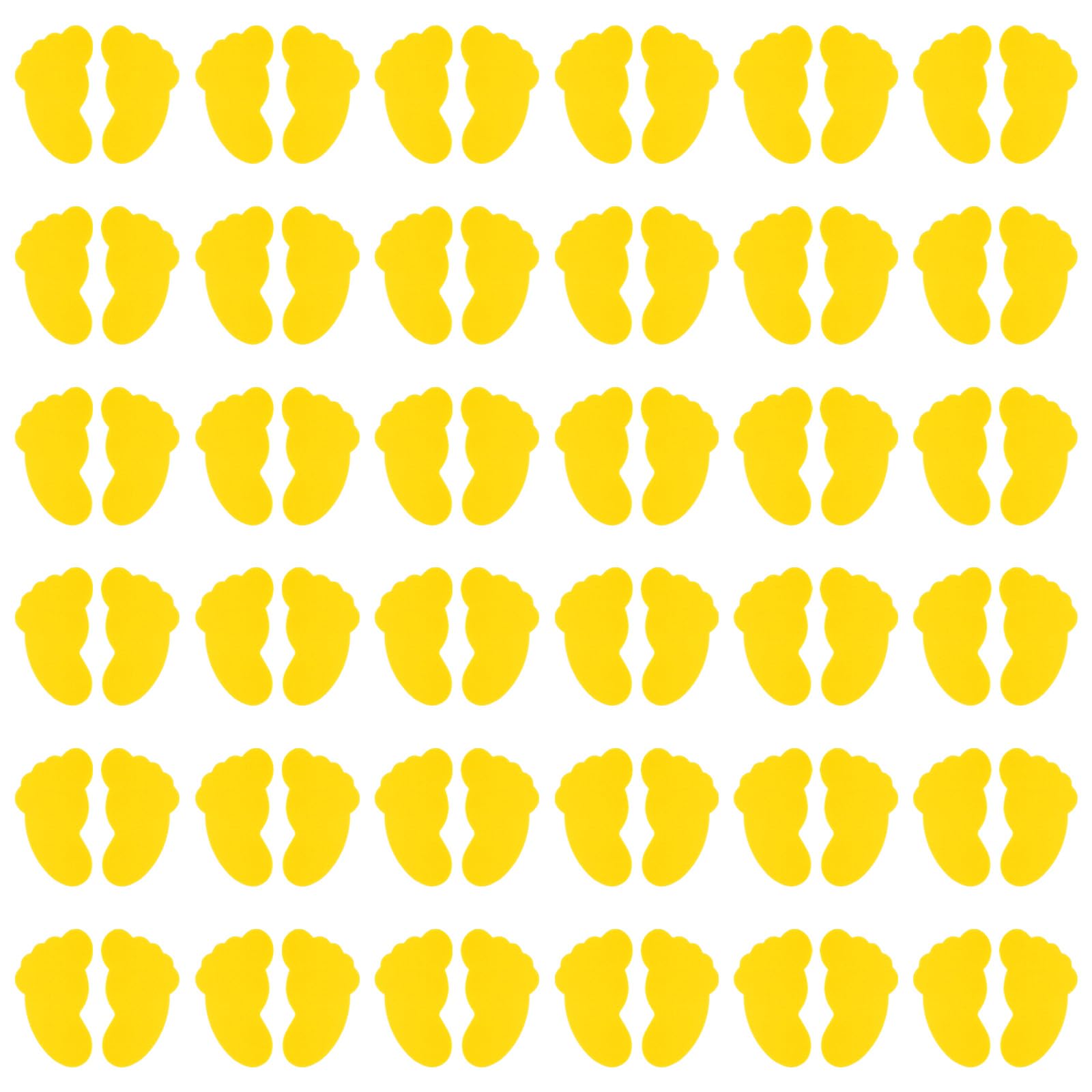 PATIKIL Foot Shaped Carpet Markers, 72pcs (36pairs) Nylon Floor Spots Markers Colorful Hook and Loop Marker Dots for Classroom Teacher Supplies, Yellow