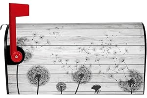 VARUN Magnetic Mailbox Cover Retro Country Farmhouse Grey Dandelion Design Post Box Cover Wrap Decoration Garden Outdoor Standard Size 21 x 18 in