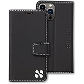 SafeSleeve EMF Protection Anti Radiation iPhone 16 Pro Case with Card Holder - RFID Blocker, Military-Grade Shielding, 3-Card Slots with Built-in Stand - Vegan Leather Case for Men & Women (Black)