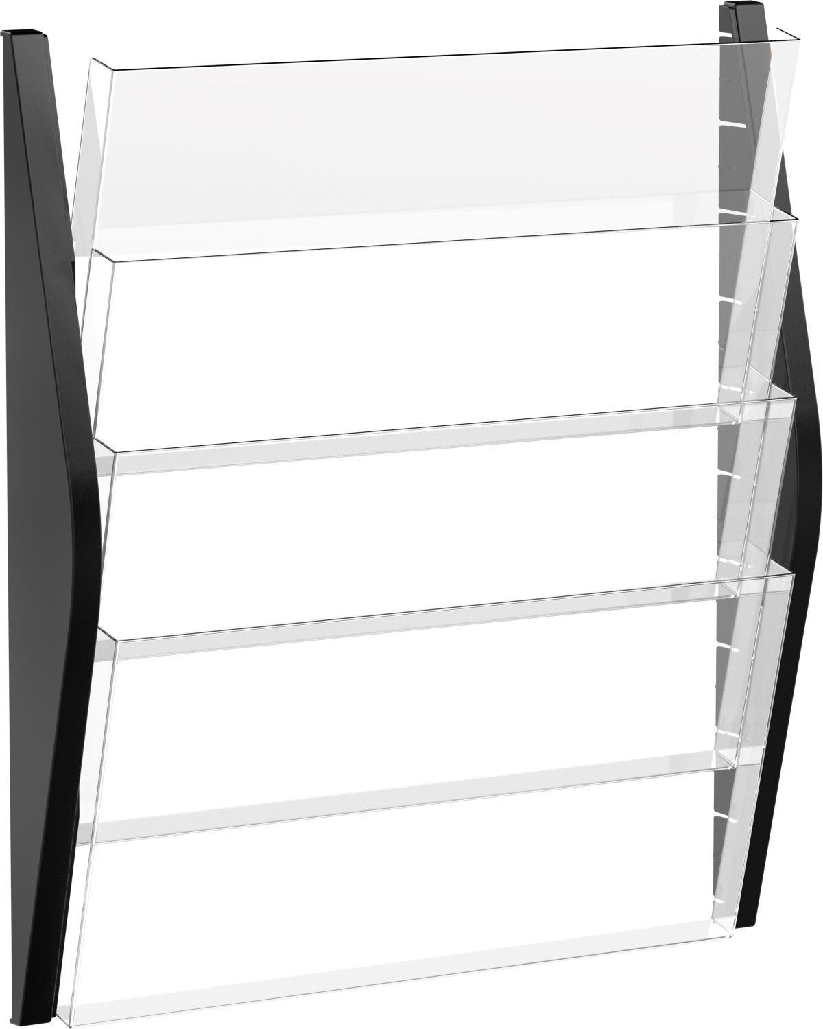 helit H6270495 Wall Arch Display Magazine File, 4 Pockets, A3, Landscape, Black