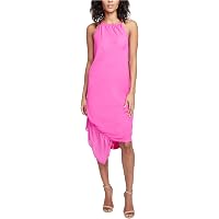 open lace back dress Tommy Hilfiger Women's Short Sleeve Cold Shoulder Crepe Sheath Mini Dress,  Hot Pink, 4 at Amazon Women's Clothing store