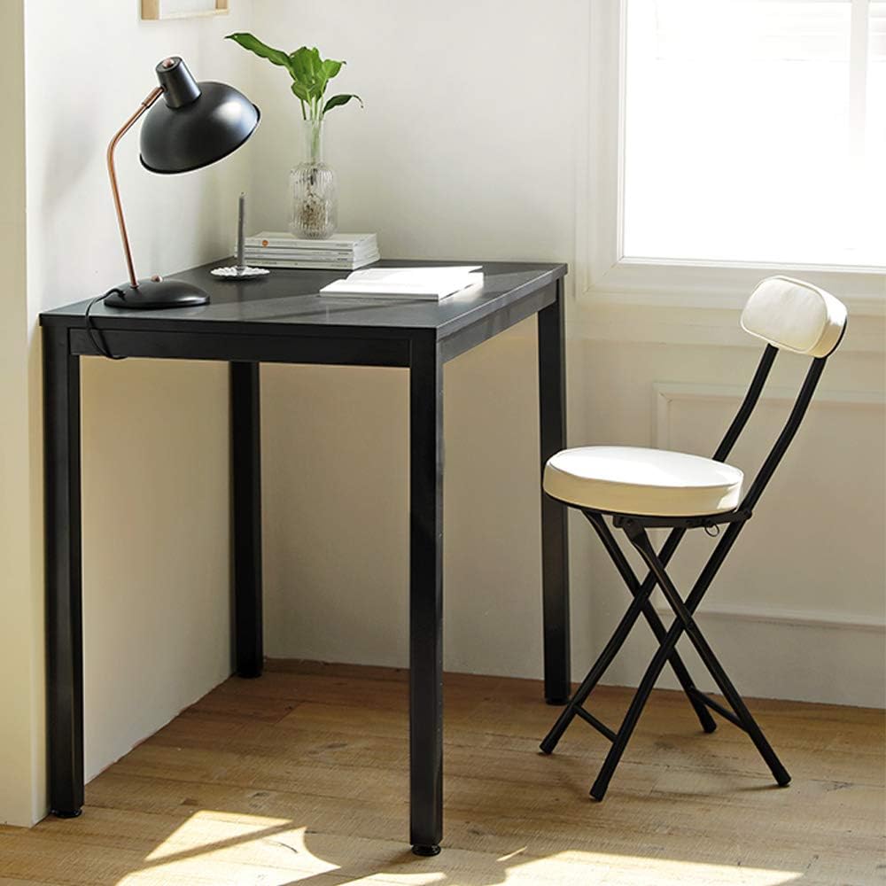 Roomnhome Bistro Table/Bar Table, 31.5"/47'' Dining, Solid Metal Frame, Sturdy Table/Bar Table with MDF Top with 29.5" / 33'' Height (Indoor Use Recommended) (Table/Black): Furniture & Decor