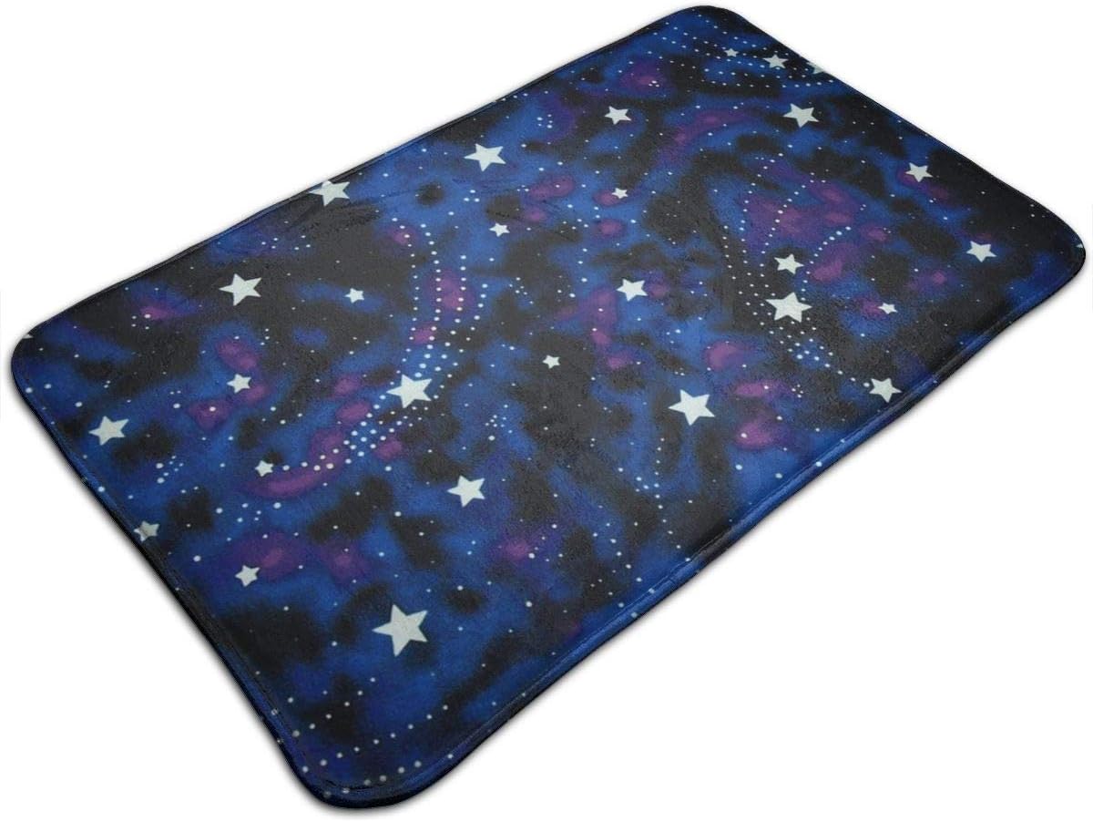 TiAT6U67 Galaxy Stars Magic Glow in The Dark MarketPlace Mats Non Slip Floor Entrance Door Mat Indoor/Outdoor (19.5x31.5inch)