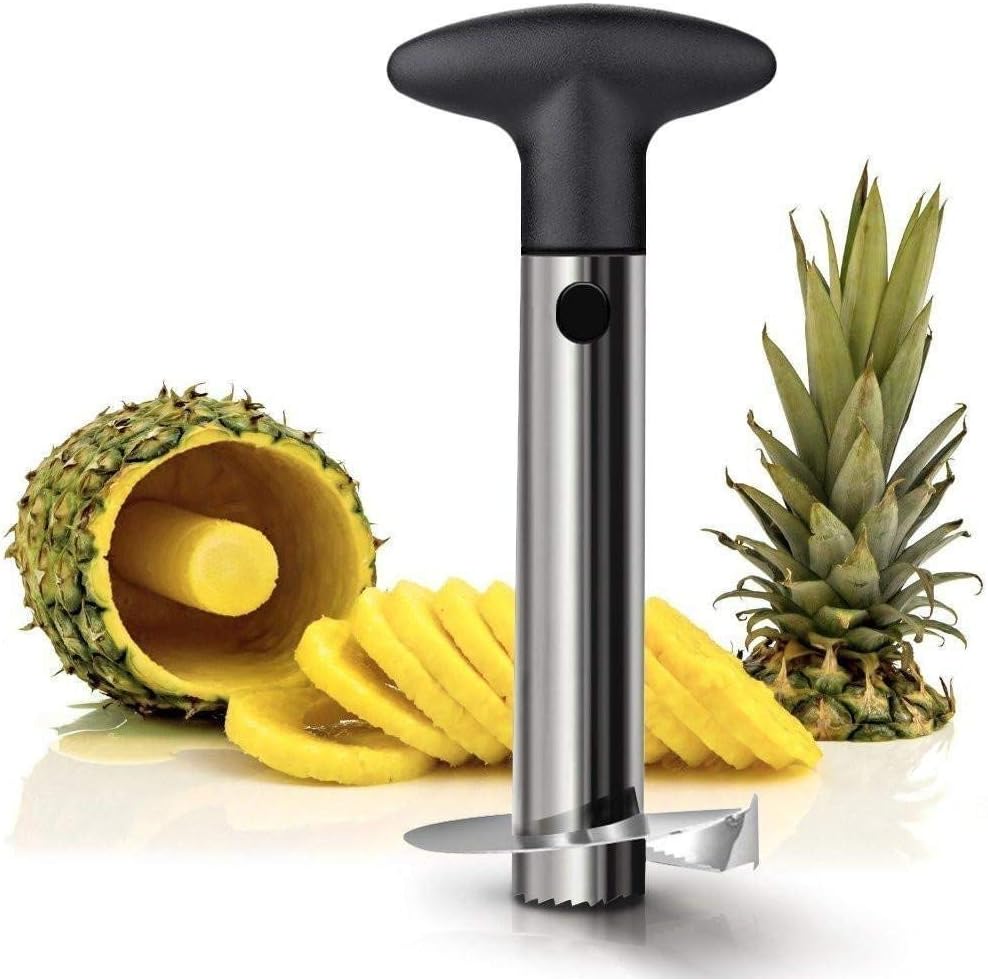 Looksgud Stainless Steel Pineapple Cutter and Fruit Peeler Stainless Steel Pineapple Cutter | Peeler Fruit | Peeler Slicer |Cutter Machine | Kitchen Cutter Knife Machine Kitchen Cutter Knife