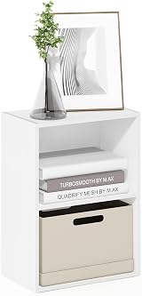 Furinno LUDER Book Shelf 2-Tier White Open Shelves 9 x 16 x 21 inches view 3