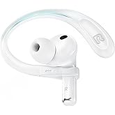 Gcioii Memory Titanium Alloy Ear Hooks for AirPods Pro 3 (2025) /Pro 2/Pro 1, for Airpods 4/3, Anti-Slip Sport Accessories [Added Anti-Lost Lanyard] Comfortable Secure Fit, White