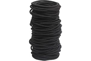 GOSICUKA 120 pcs Black Hair Elastic for Thick and Curly No Metal Hair Ties Value Pack (3mm)