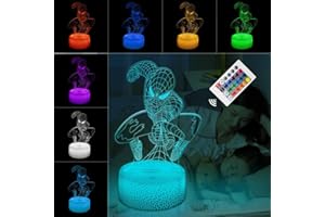 GOODDEYUN Kids Toys 3D Night Light,Superhero Christmas Gift Birthday 3D Illusion Lamp for Kid Girl Boy Room Decor, 16 Colors Remote Control