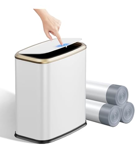 Bathroom Trash Can With Lid Small Garbage Can With Flip Lid And Popup Lid For Office Toilet Bedroom Living Room Small Plastic Wastebasket Press Lid