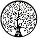 Bellaa 21925 Metal Wall Decor Tree of Life Circle Sign Living Room Outdoor Garden Rustic Art 24 inch