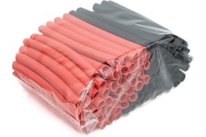 MEYOOZIISU 1/4" Heat Shrink Tubing - 3:1 Ratio Dual Wall Adhesive Lined, Marine Grade, Waterproof Insulation - Electrical Industrial Cable Wire Tube Wrap - 100PCS
