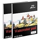 Madisi Watercolor Paper Pad, 9 X 12, 32 Sheets, 140lb (Pack of 2 Pads)