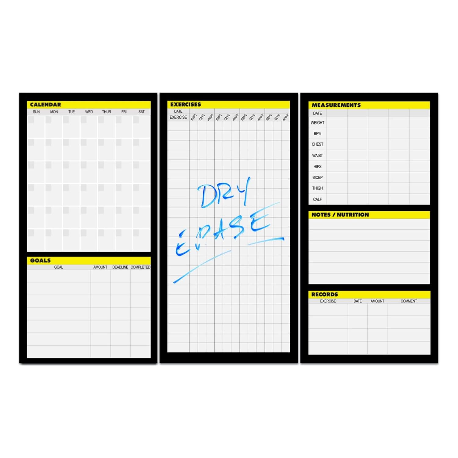 Photo 1 of Dry Erase Workout Calendar Poster - Fitness Planner with To-Do List, Notes Section for Home Gym Tracking