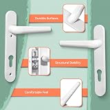 Bwintech Satin Nickel UPVC Door Handle Set 92mm 210mm 219mm Plate view 3