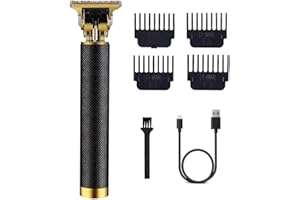 SOIEHO Hair Trimmer for Men, Electric Hair Clippers Cordless Beard Trimmer Shaver Electric T Blade Hair Trimmer, Zero Gapped Hair Clippers Cutting Grooming Kit with Guide Combs Ear Spoon Tool Set, Black.