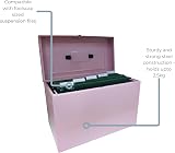 Cathedral A4+ Steel File Box Pastel Pink with 5 Suspension Files UK Brand view 5