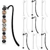 Frinnovan 10 Packs Beadable Bookmarks with Blank Bar Bulk Metal DIY Bookmark for Beads Jewelry Pendants Charms Beading Marks Craft Book Lovers Office Supplies (Black/White, 10 Packs)