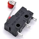 QIYANGBRO 10pcs Micro Limit Switch KW12-N AC 250V 5A SPDT 1NO 1NC Micro Switch Normally Open Close Limit Switches with Roller Lever Arm Black (KW12-N)