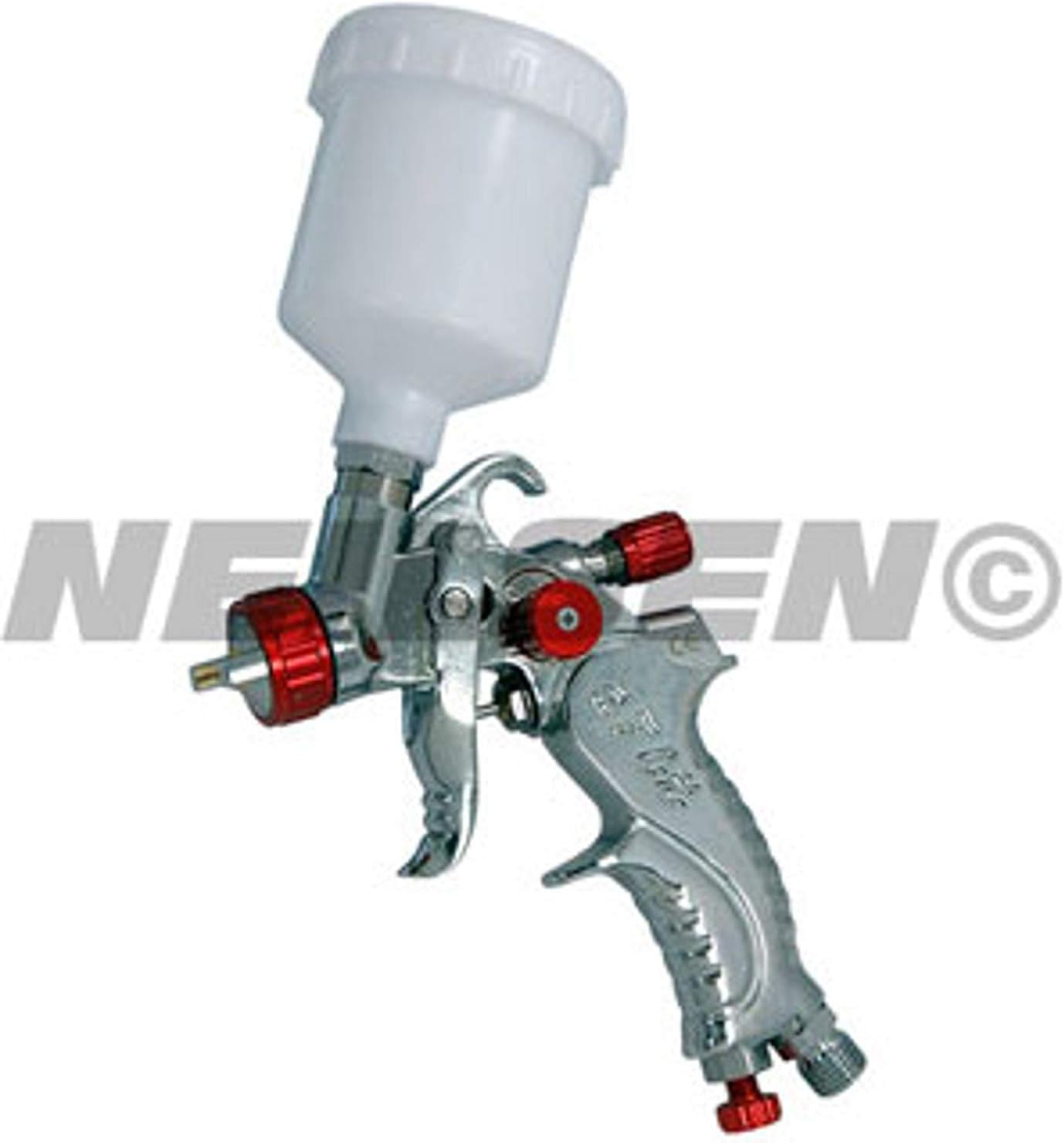 Neilsen CT3321 Gravity Spray Gun - 0.8mm Nozzle, 120cc Cup, 30-50psi Operating Pressure, 1/4in Air Inlet, Silver