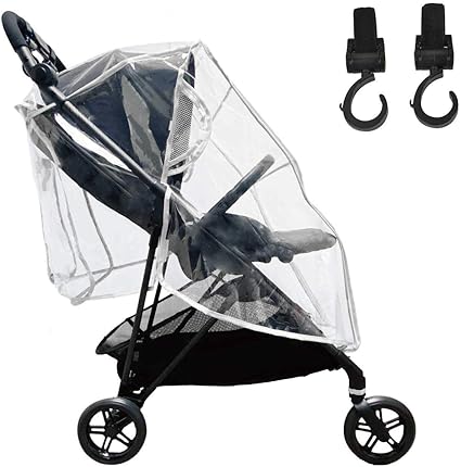 Amazon Thorough Baby サラ ベイビー ベビーカー レインカバー カバー 雨 防寒 フロントオープン A型 B型 Ab型 ベビーカーフック フック 荷物フック付き 360度回転 レインカバー ベビー マタニティ 通販