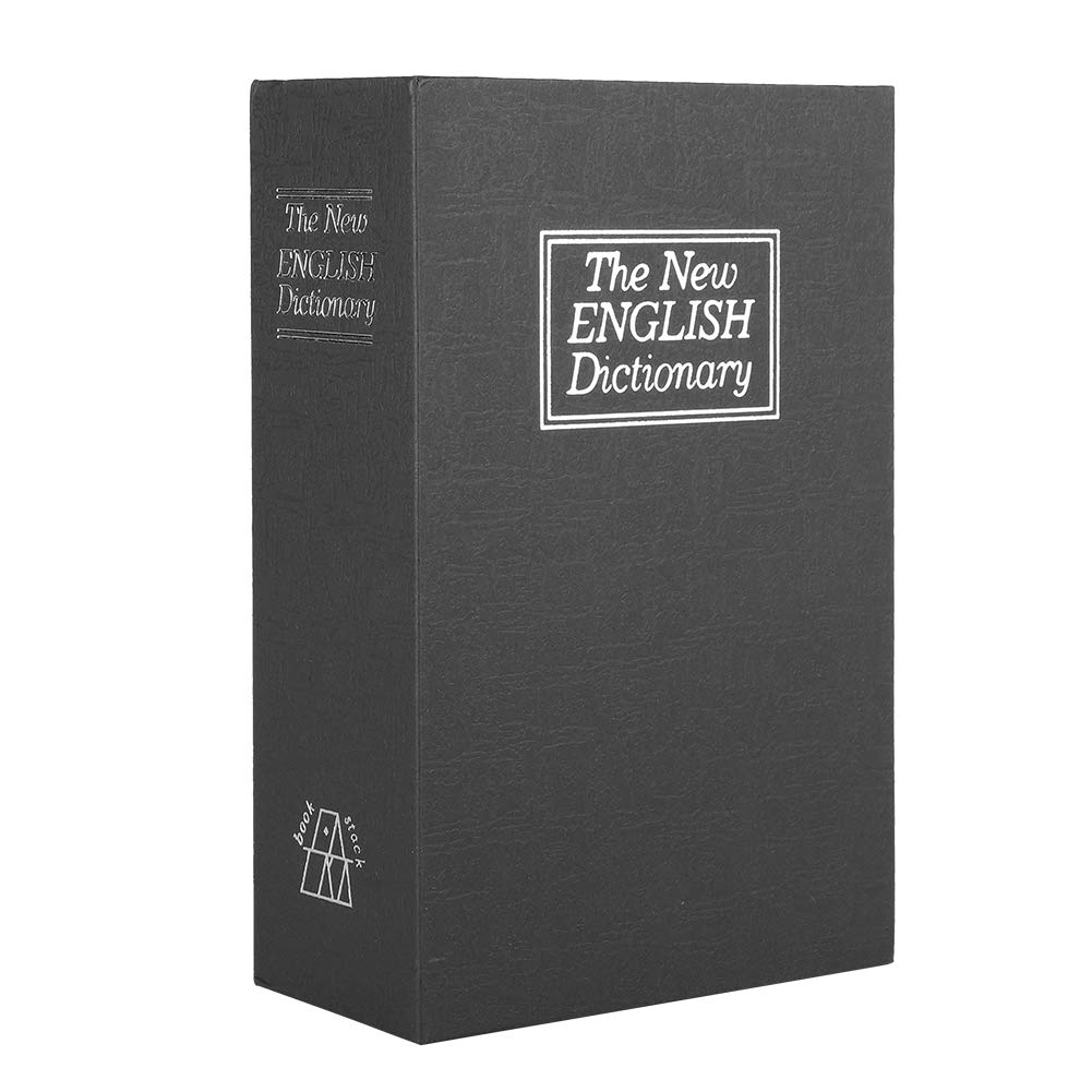 ASHATA Security Book Key Box,Simulation Book Safe Box,Black English Dictionary Safe Box Money Jewelry Collection Storage Case with 2Keys