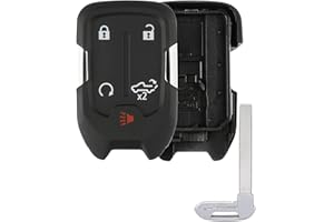 Key Fob Shell, Alliskeys Replacement Smart Remote Key Case Cover 5 Buttons for 2019-2024 GMC Sierra Chevy Silverado HYQ1EA HYQ1ES