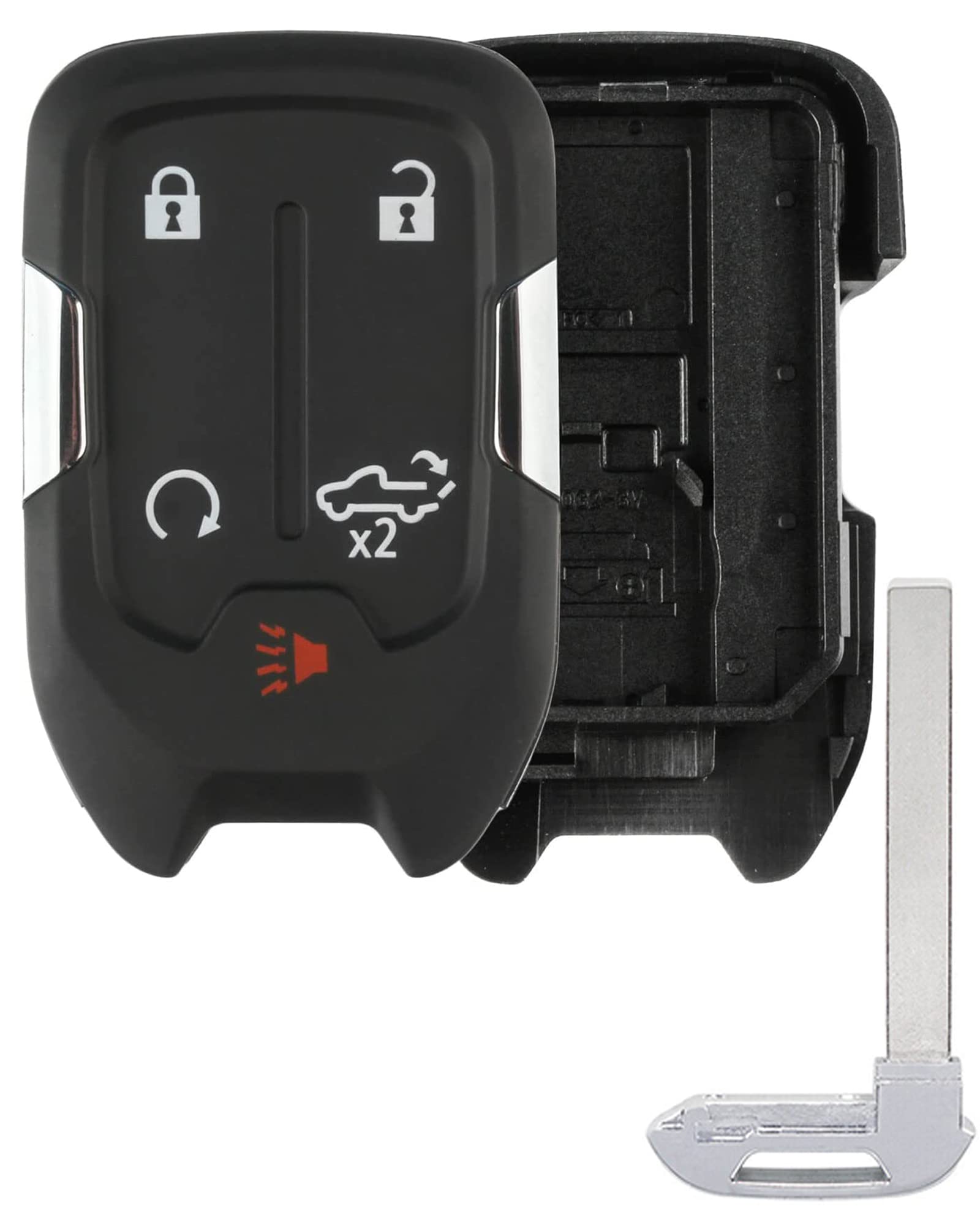 Photo 1 of Key Fob Shell, Alliskeys Replacement Smart Remote Key Case Cover 5 Buttons for 2019-2024 GMC Sierra Chevy Silverado HYQ1EA HYQ1ES