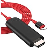 [Apple MFi Certified] Lightning to HDMI Cable for iPhone to TV, iPhone HDMI Cable to Apple 1080P Digital AV Adapter Sync Screen Connector Sync Video & Sound Compatible for iPhone 14 13 12 11 XS XR