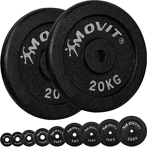 MOVIT Hantelscheiben-Set PRO 0,5–20 kg, 30/31 mm, massives Gusseisen