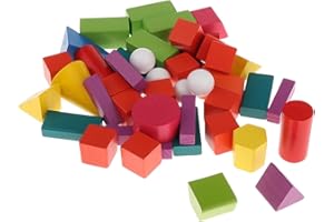 Generic 45 Pieces Wood Geometric Solids Children School Teaching Math Manipulatives