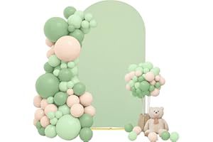 FEINIGESI Wedding Arch Cover 7.2FT Sage Green Spandex Fitted Arch Cover Round Top Stand Covers Double-side Stretchy Chiara Cover Backdrop Cover for Wedding Banquet Birthday Party Ceremony Baby Shower Decoration