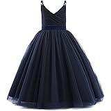 NNJXD Girl Sleeveless Embroidery Princess Pageant Dresses Kids Prom Ball Gown