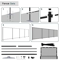 ECOOPTS 5'Hx23'L Privacy Fence Set with Poles and