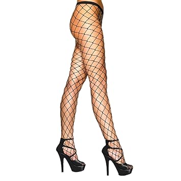 Pixnor 1 Netzstoff Mesh Baumwollstrumpfhose Maschen (schwarz)
