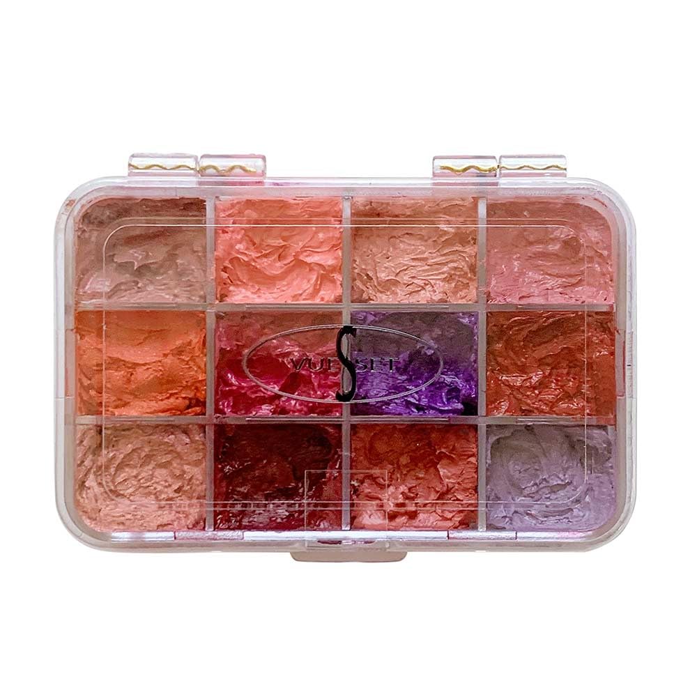 Vueset Mango - 12 Sections empty makeup palette depotting case