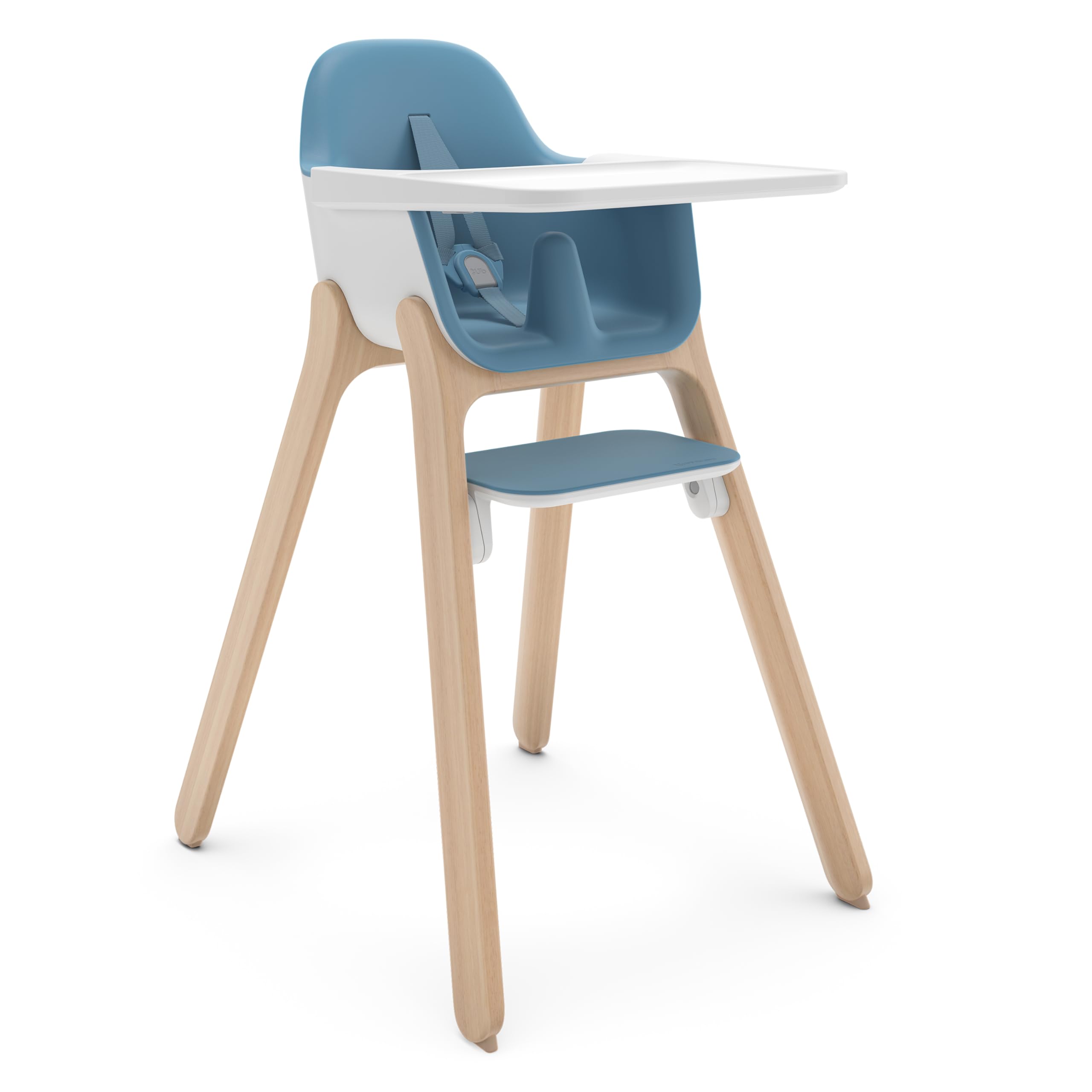 Photo 1 of *MINOR DAMAGE - USED*
UPPAbaby Ciro High Chair/Sleek, Easy-to-Clean Design/Perfect-Fit Tray to Bring Baby to Table/Patent-Pending Harness/Dual-Position, 180-Degree Rotating Footrest/Caleb (Steel Blue/Rubberwood)