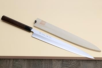 Yoshihiro Shiroko High Carbon Steel Kasumi Yanagi Shitan Handle Sushi Sashimi Chef Knife 10.5inch(270mm) Yoshihiro Shiroko High Carbon Steel Kasumi Edo Usuba Vegetable Japanes