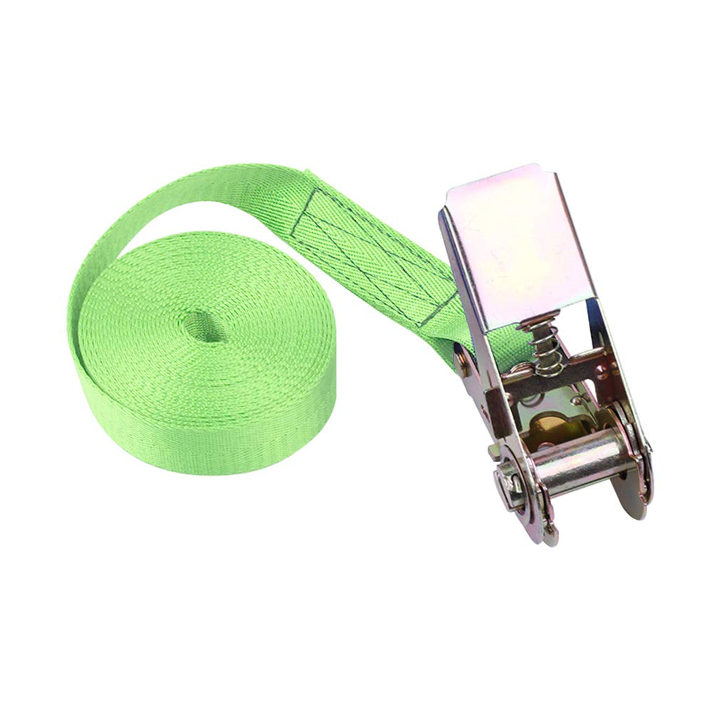 1M Ratchet Tie Down Lashing Strap with Metal Buckle Heavy Duty Tensioning Belt,400-800KG Green Ratchet Straps