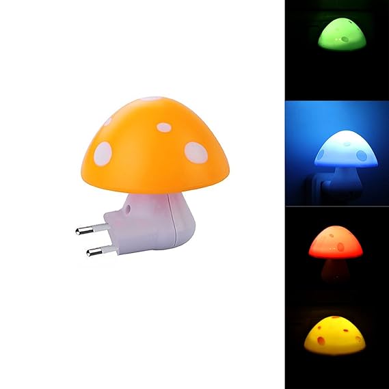 Ascension Mushroom Lamp Fish 2 Watt Automatic Night Sensor Mushroom Lamp Kids Favourite Birthday & Party Return Gifts (Multicolour) (Set of 1)
