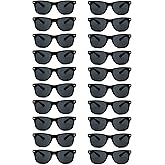 QYVEWY 20 Pairs Bulk Sunglasses for Adult Retro 70s 90s Cheap Glasses (Black)