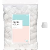 Diane 100% Pure Cotton Balls for Face, Makeup Removal, Nail Polish, First-Aid for Everyday Household Use, Cruelty-Free, Hypoallergenic, Free from Chlorine and Fragrance, Vegan -100 Count