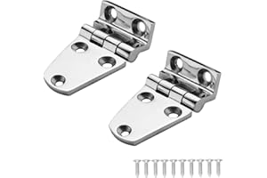 DIALESHU Heavy Duty Marine Boat Hatch Hinges 316 Stainless Steel, Offset Short Side Hinges 2.125 x 1.5 Inches, Sturdy Deck Ca